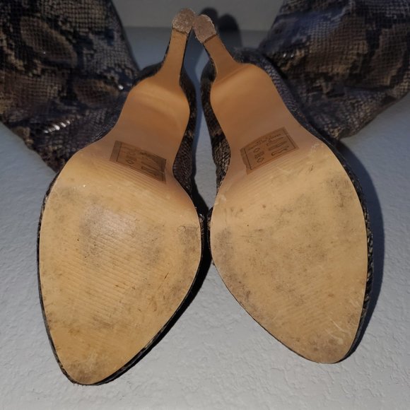 Snakeskin Knee High Boots, 7.5 - Picture 4 of 4